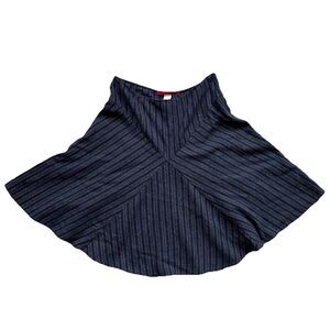 Vintage Necessary Objects Skirt Y2K Medium Wool Blend Blue Gray Stripe